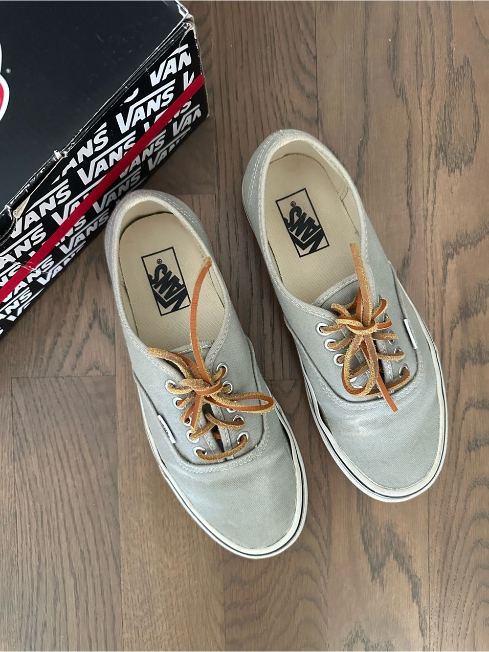 Vans Women's Authentic Brushed Twill Canvas Sneaker in Granite Green Size 9.5 US